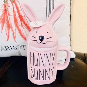 RAE DUNN HUNNY BUNNY EASTER MUG LID CANISTER PINK
